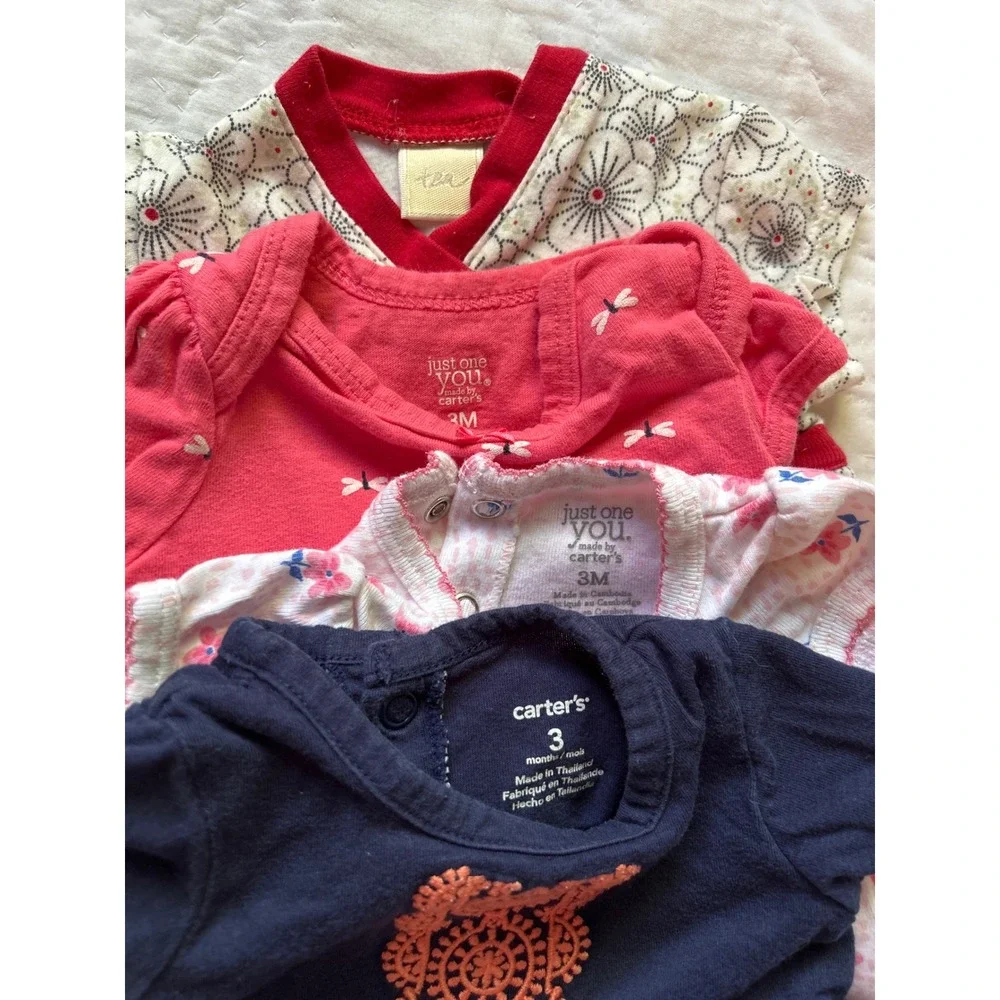 Collection Baby Girl Dress Lot 3 Months Bodysuit Play Dresses 4pc‎